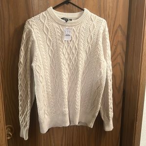J. Crew Mercantile Fisherman cable crewneck sweater cream color. Men’s medium.